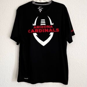 Nike Dri-Fit NFL Arizona Cardinals Black Red Short Sleeve Tee Shirt Men's Large